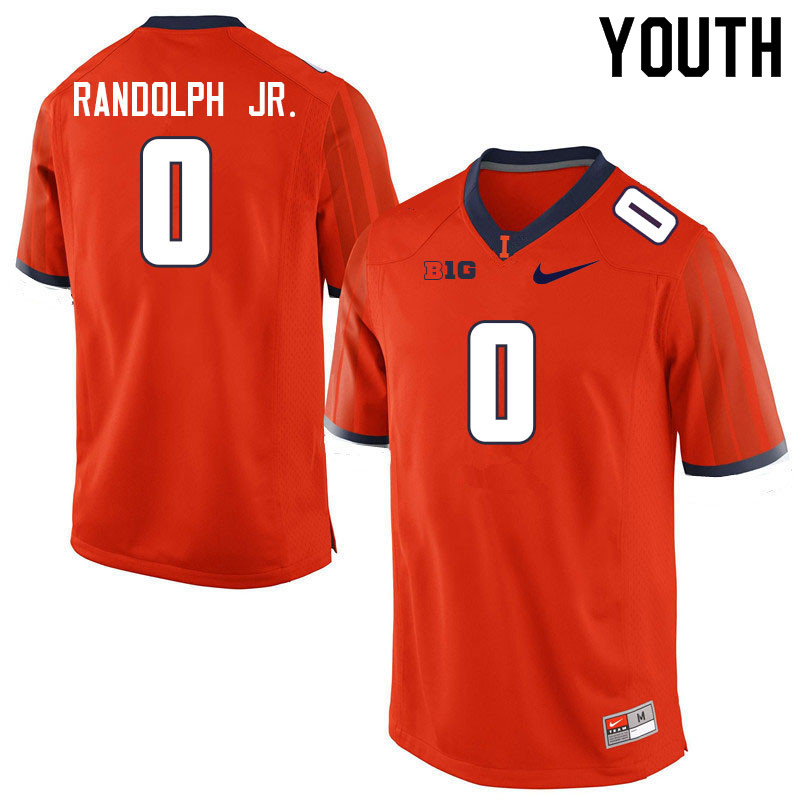 Youth #0 Keith Randolph Jr. Illinois Fighting Illini College Football Jerseys Sale-Orange